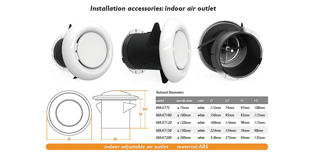 Miaventilation HVAC System Parts Wall Mounted Rust Proof 300mm Stainless Steel 304 Vent Covers