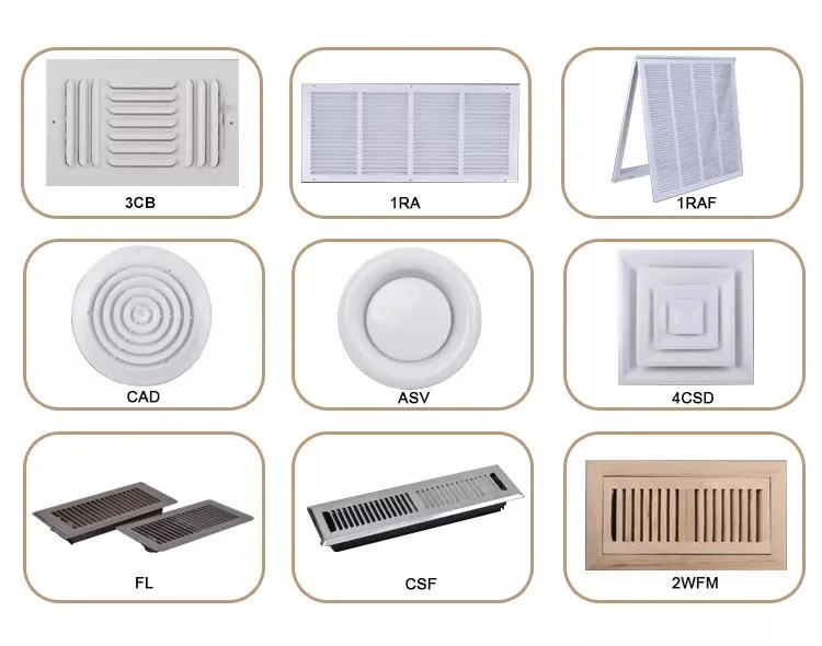 Two Way of White Metal Air Conditioning Vents